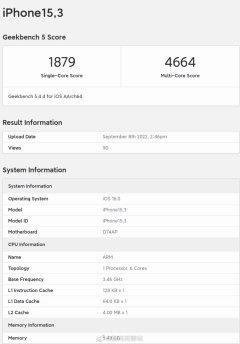A16 Bionic Geekbench scores sm