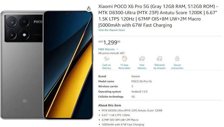 Poco X6 Pro amazon