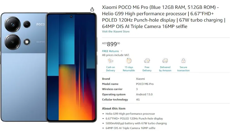 Poco m6 Pro amazon