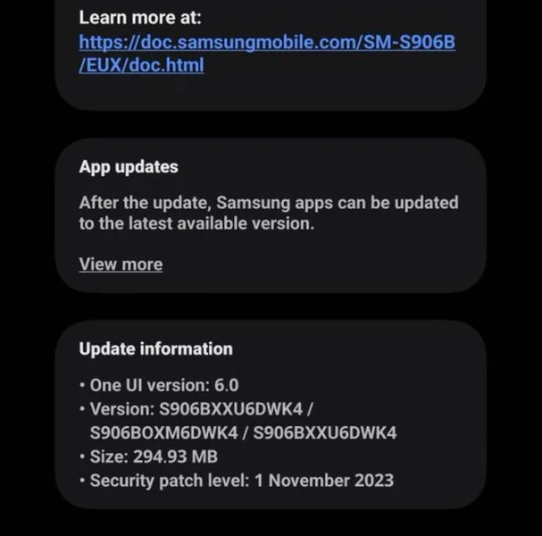 galaxy s22 update