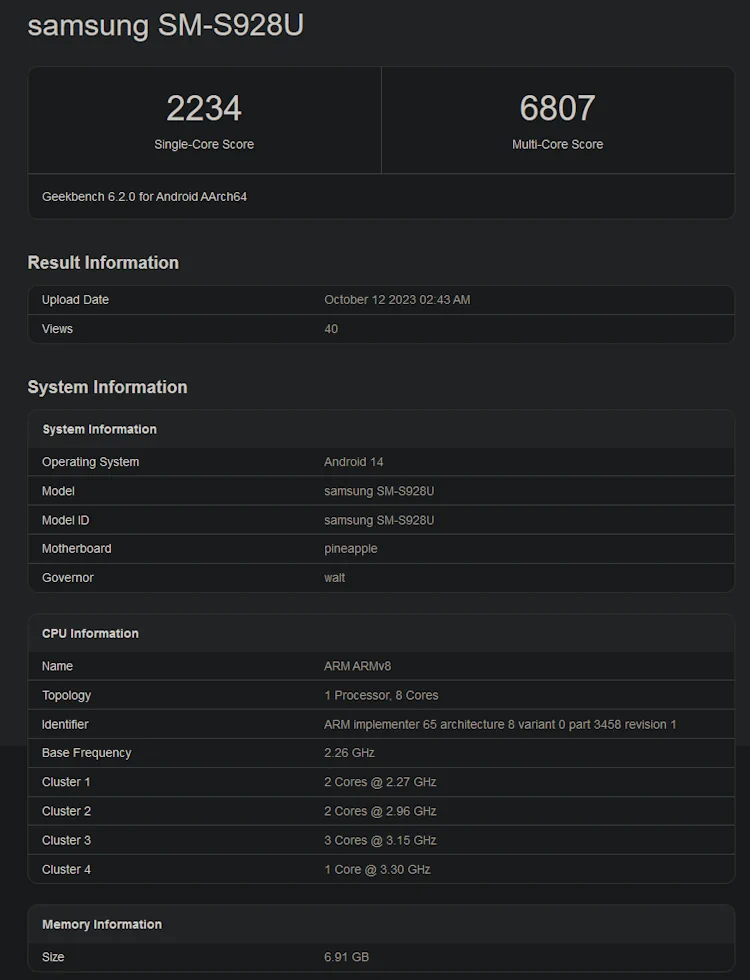 galaxy s24 geekbench leaks