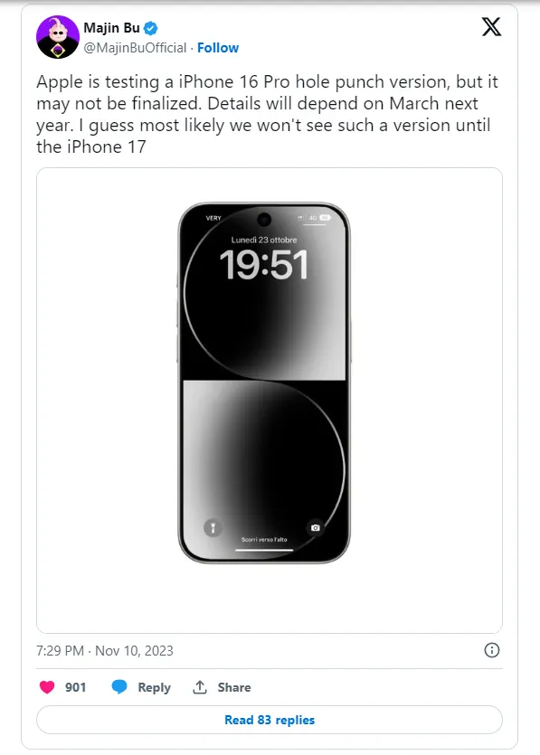 iPhone 16 Pro tweet bu