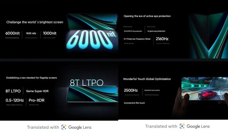 GT Neo6 SE screen specs