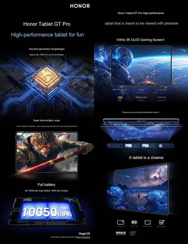 GT Pro gaming tablet specs afisa