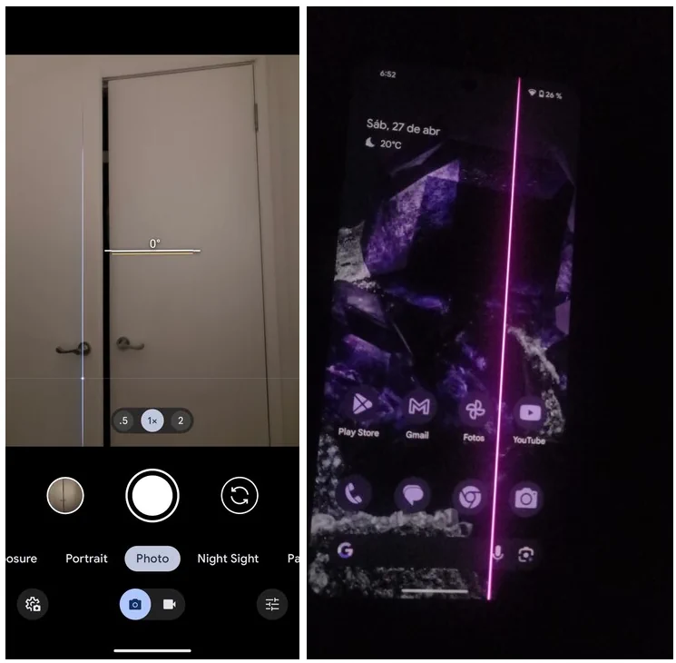 Pixel 8 screen lines