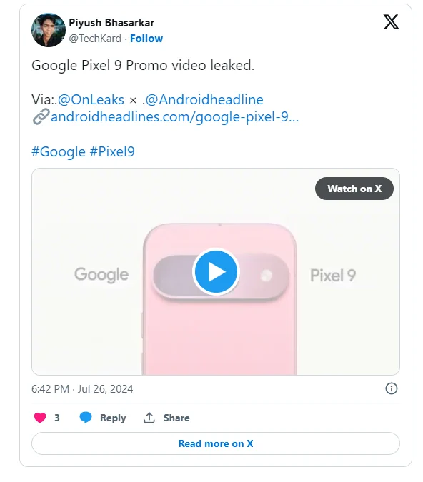 Pixel 9 google video leak