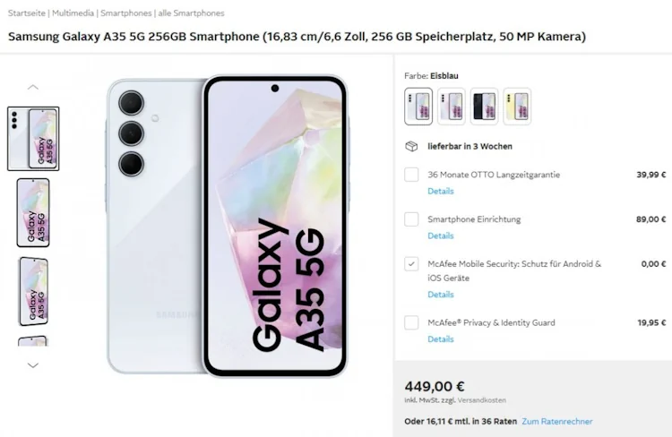 galaxy a35 256gb price