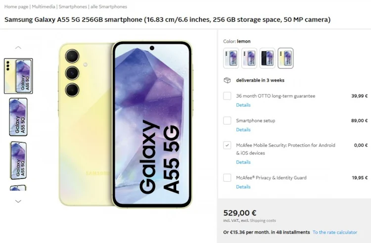 galaxy a55 256gb price