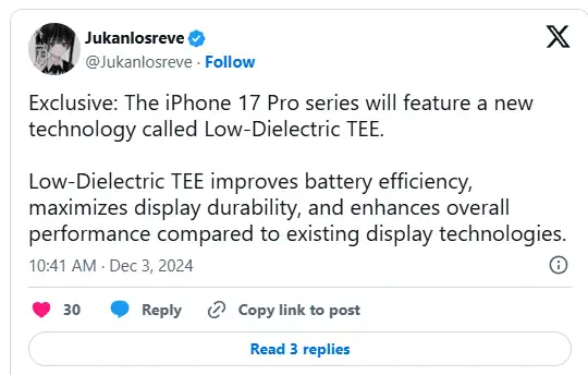 iphones 17 pro tee screen leak