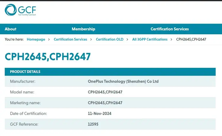 oneplus 13r 5g certification