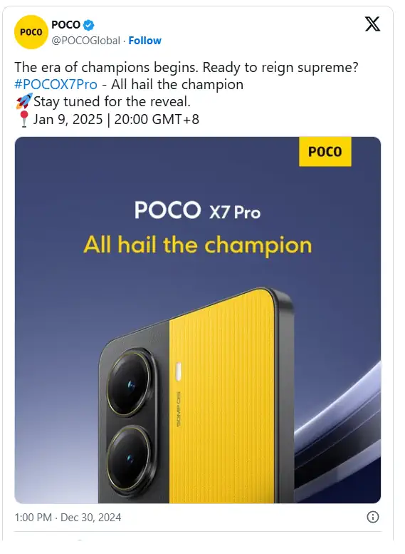 poco x7 pro x post date