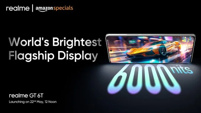 realme gt 6T banner screen 6000nits
