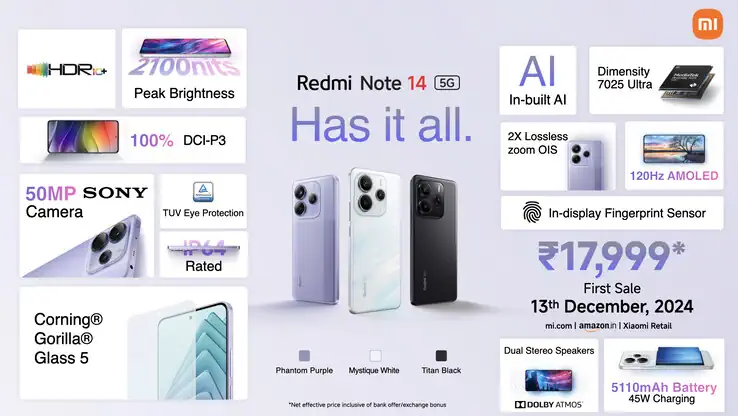 redmi note 14 5g banner specs