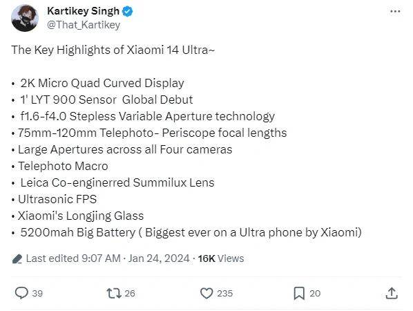 xiaomi 14 ultra leaks singh
