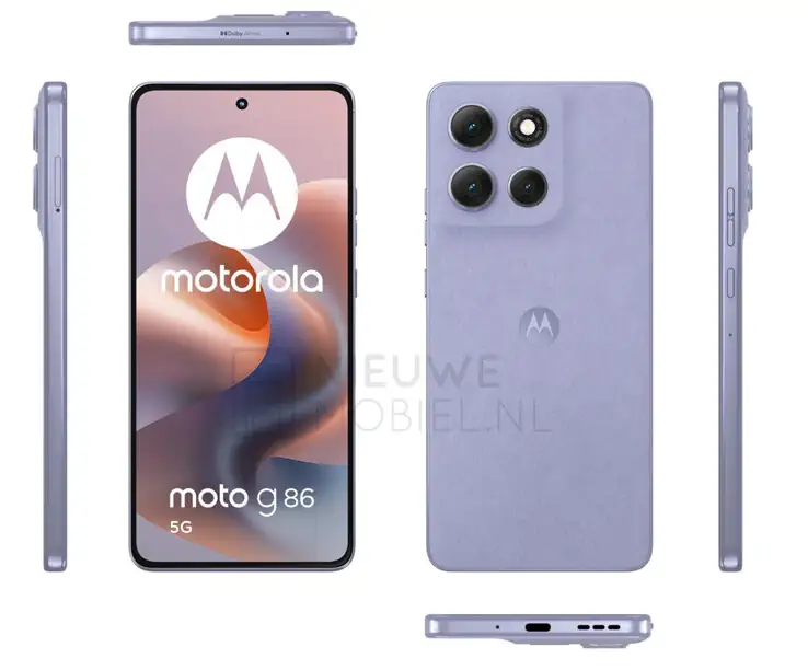 Moto G86 purpple leak