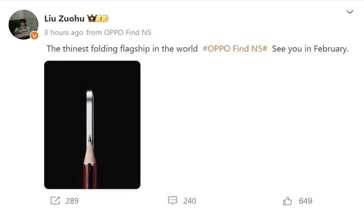 OnePlus Open 2 weibo teaser