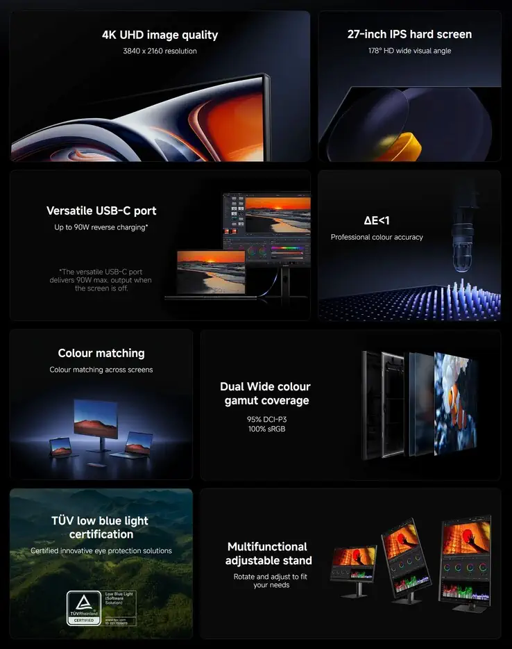 Xiaomi A27Ui 4K monitor specs