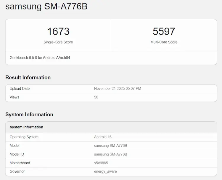 galaxy a73 geekbench