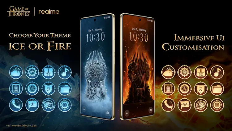 realme 15 pro game of thrones themes