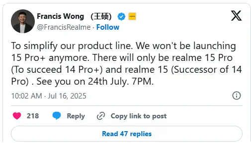 wong x realme 15 pro plus