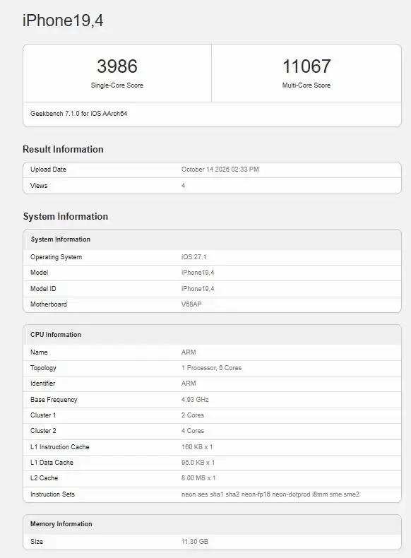 iphone duo geekbench