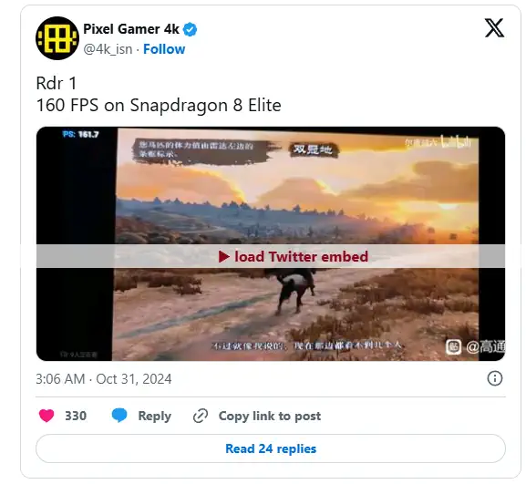 Red Dead Redemption snapdragon on x