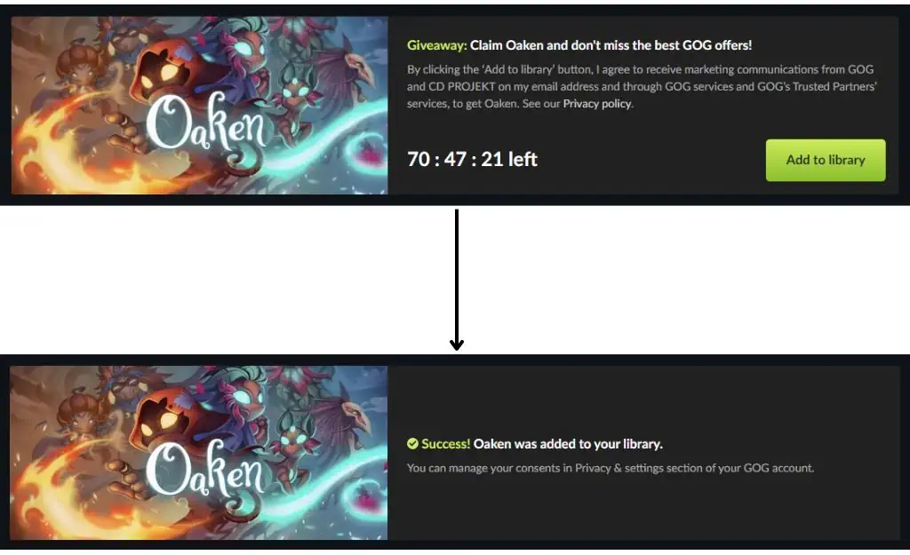 oaken add to library